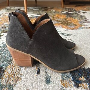 Susina Charcoal Suede Open-Toe Mules